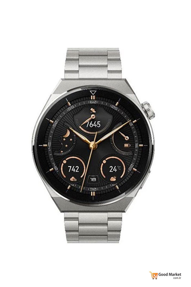 Huawei Watch Gt3 Pro 46mm Erkek Kol Saati Titanyum Kasa - Kayış Akıllı Saat Gümüş