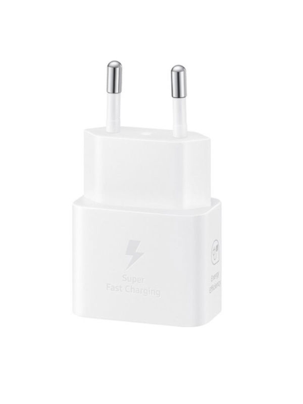 SAMSUNG USB-C PORT-USB TYPE-C TO C CABLE 25W POWER ADAPTER WHITE EP-T2510