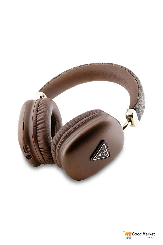 GUESS WIRELESS HEADPHONES STUDIO QUALITY SOUND PATTERNED KULAK USTU BLUETOOTH KULAKLIK-BROWN