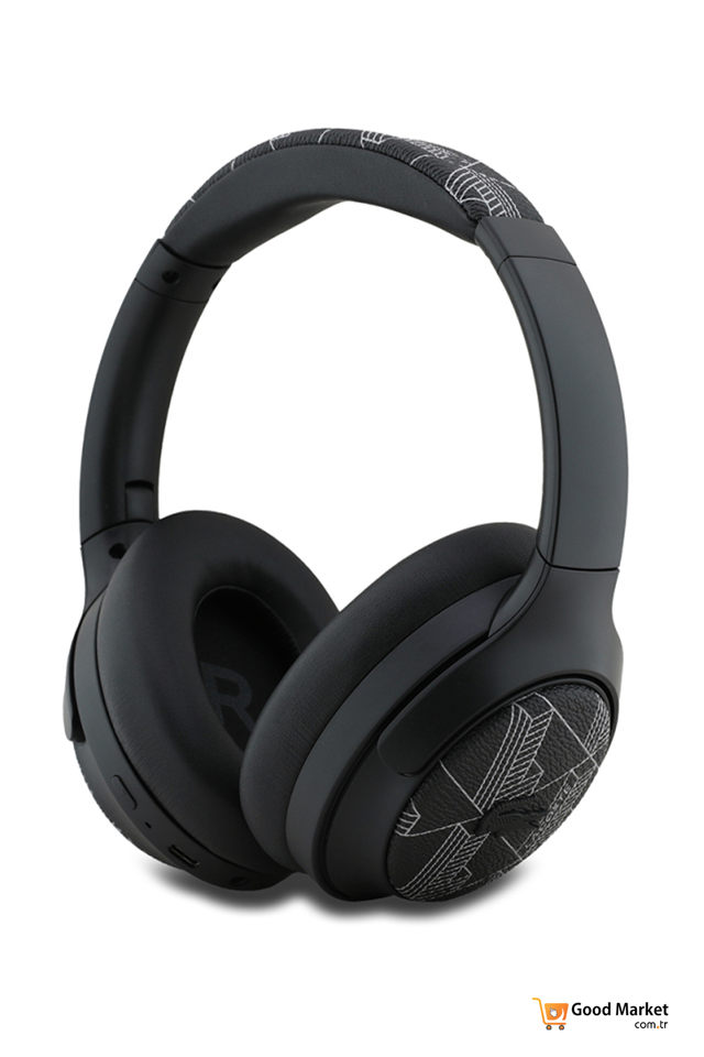 LACOSTE WIRELLESS HEADPHONES ACTIVE NOISE CANCELLATION MONOGRAM LH02 ANC BLACK