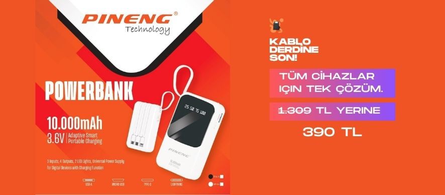  /pineng-pn-560-10000-mah-4-kablolu-ledli-powerbank-beyaz