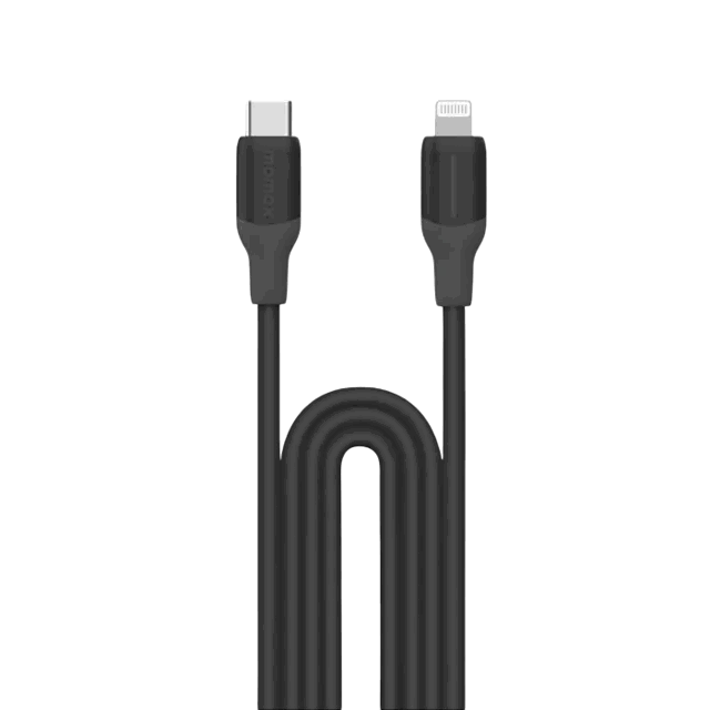 Momax 1-Link Flow 30W USB-C to Lightning 1.2M Kablosu Siyah