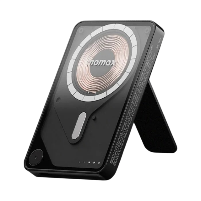 Momax 1-Power X Pro 5000mah Dahili Usb-C Kablolu Manyetik Kablosuz Powerbank Siyah