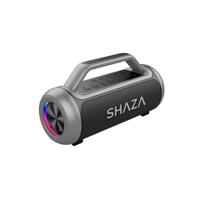 Shaza 80W  Çift Mikrofon Rgb Ledli Bluetooth Hoparlör Siyah