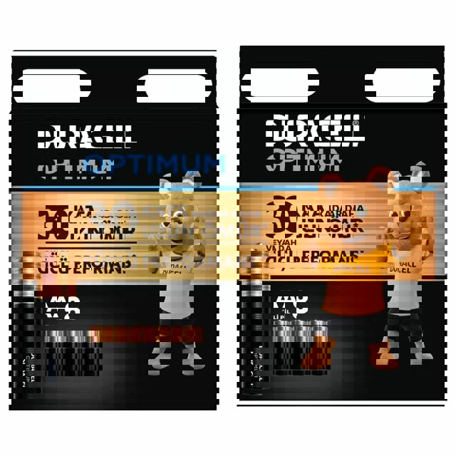 Duracell  8'li Paket Optimum AA Kalın Kalem Pil