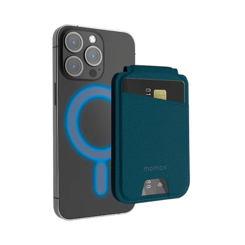Momax Iphone Cüzdan Manyetik Stand Kart Tutucu Mavi
