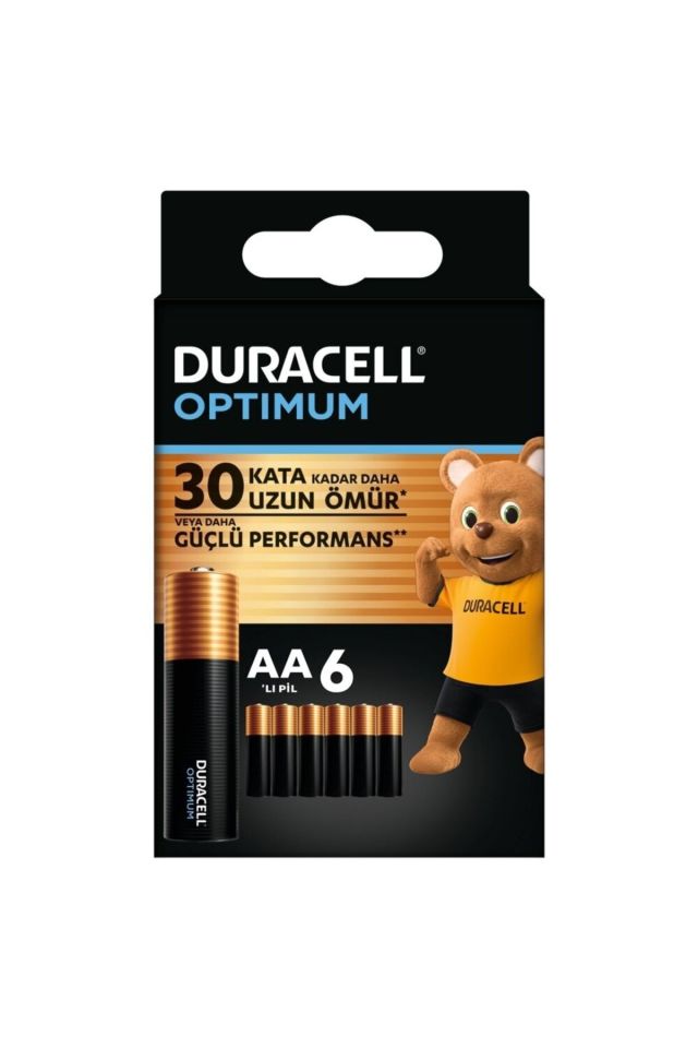 Duracell 1,5V 6’lı Paket Optimum AA Alkalin Kalem Pil