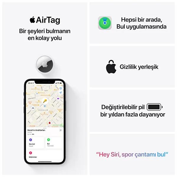 Apple AirTag Tekli Paket Akıllı Takip Cihazı - Apple Türkiye Garantili