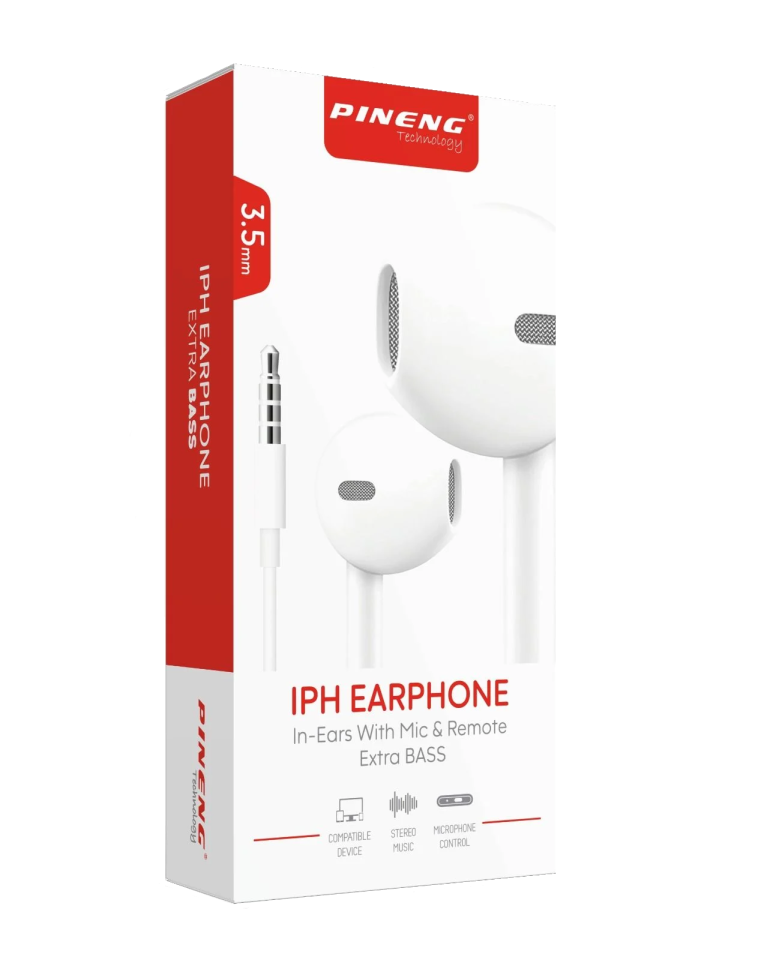 Pineng IPH PN-601 Stereo Jack Kablolu Kulaklık Beyaz