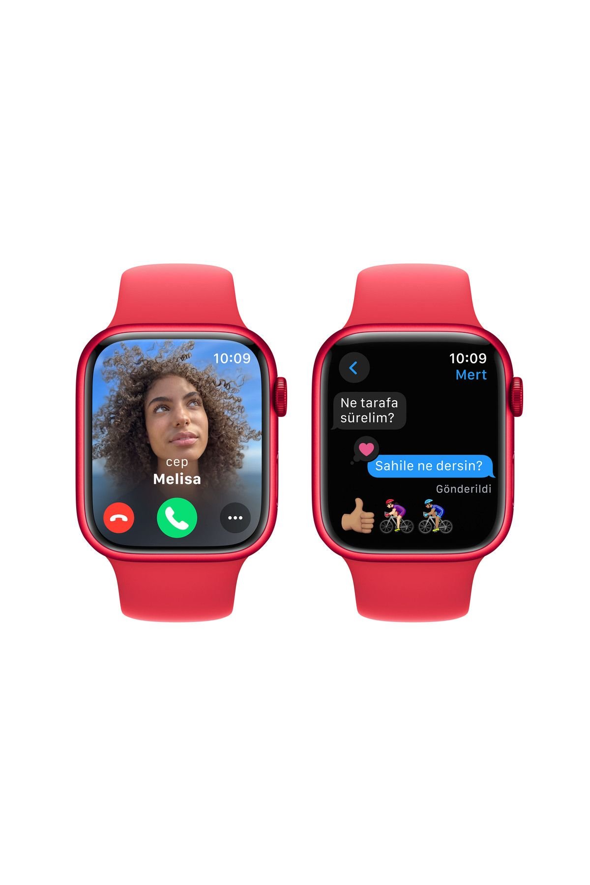 Apple Watch Series 9 Alüminyum Kasa ve Spor Kordon Akıllı Saat Kırmızı