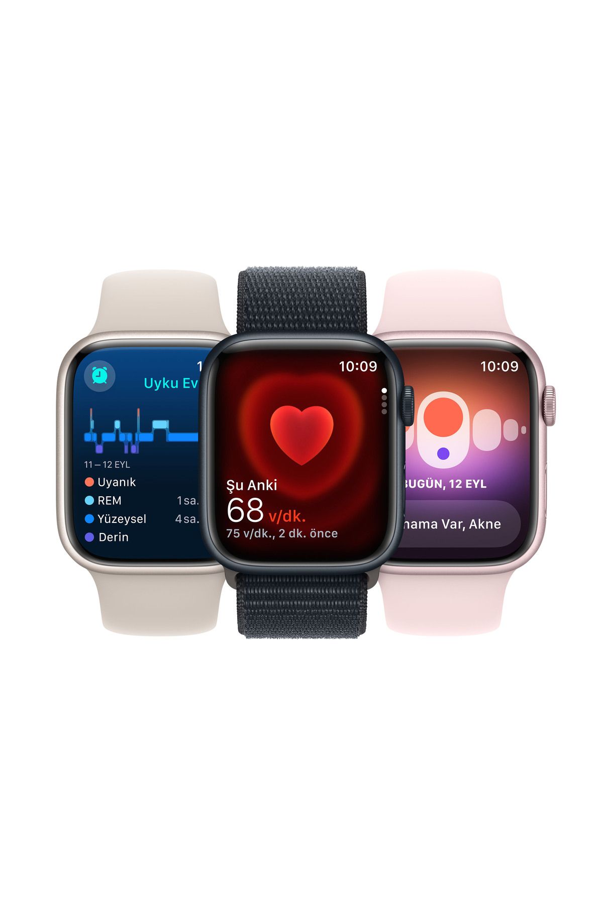 Apple Watch Series 9 Alüminyum Kasa ve Spor Kordon Akıllı Saat Kırmızı